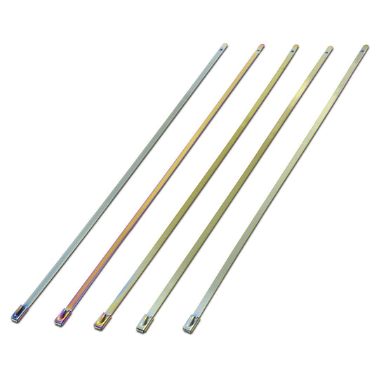 nan ZIP TIE KIT FOR HEAT WRAP - SS - 12" (L) - 5MM (W) - 5PC - NEOCHROME