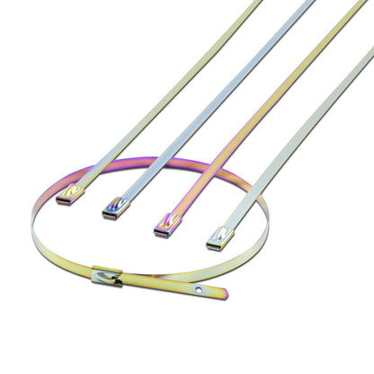 nan ZIP TIE KIT FOR HEAT WRAP - SS - 12" (L) - 5MM (W) - 5PC - NEOCHROME