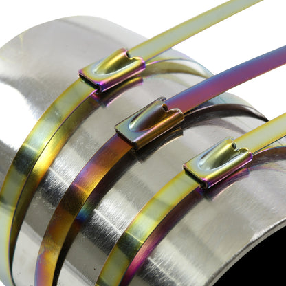 nan ZIP TIE KIT FOR HEAT WRAP - SS - 12" (L) - 5MM (W) - 5PC - NEOCHROME