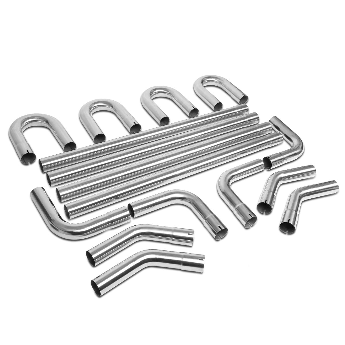 nan EXHAUST PIPES - UNIVERSAL PIPING KIT - POLISHED - 2.5"