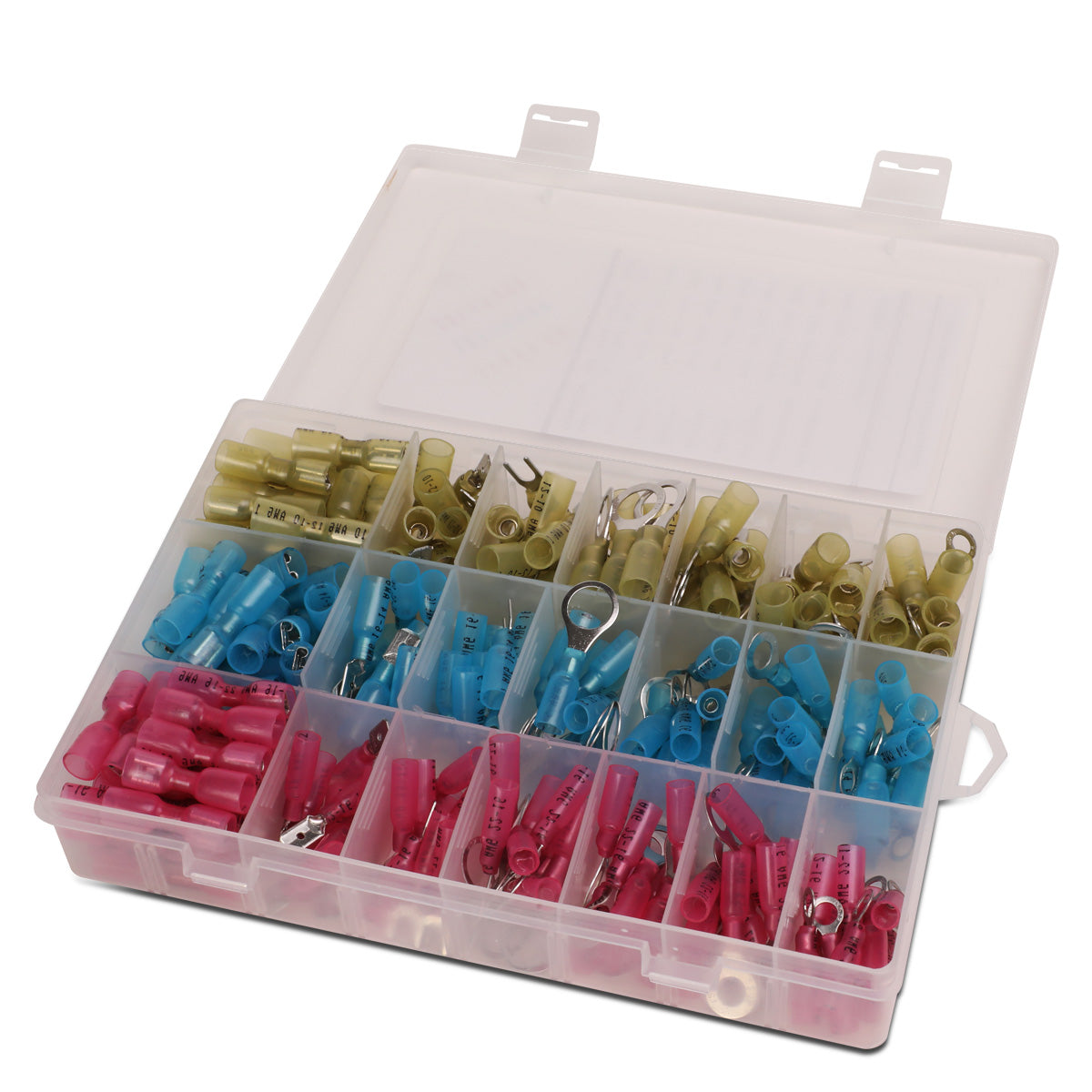 nan WIRE CONNECTOR ASSORTMENT - 250PCS - HEAT SHRINK WIRE CONNECTOR - 22-16 AWG, 14-16 AWG, 10-12 AWG