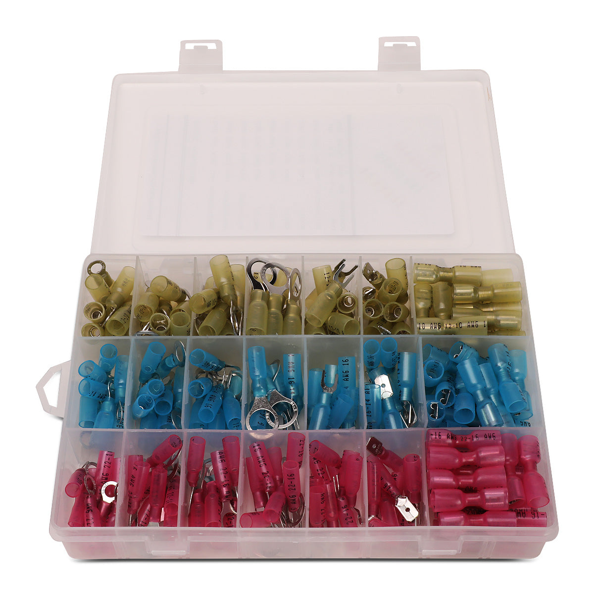 nan WIRE CONNECTOR ASSORTMENT - 250PCS - HEAT SHRINK WIRE CONNECTOR - 22-16 AWG, 14-16 AWG, 10-12 AWG