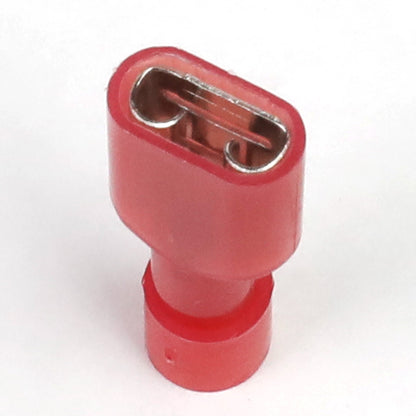 nan FEMALE SPADE QUICK DISCONNECT CONNECTOR - 100PCS - CRIMP STYLE - 1/4" FEMALE 16-22 GA AWG - RED