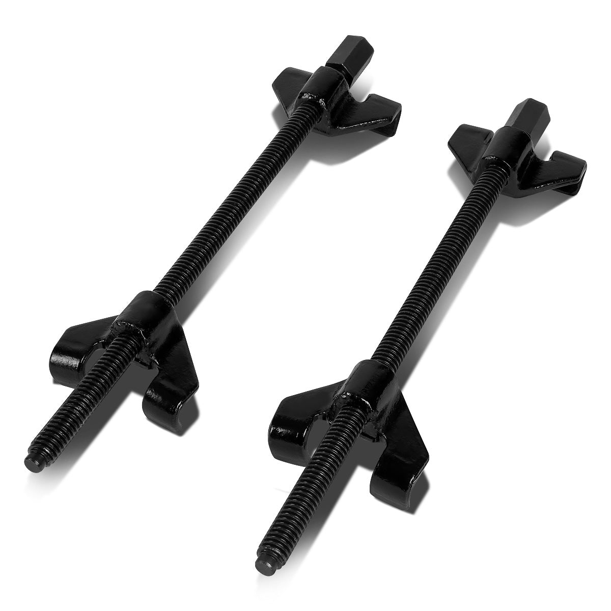 nan COIL SPRING COMPRESSORS - ADJUSTABLE - 2PCS - CHROME VANADIUM STEEL - BLACK