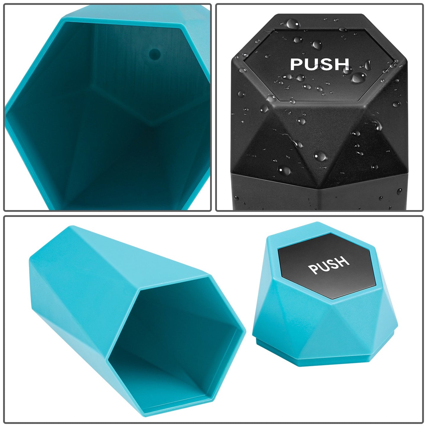 nan VEHICLE-MOUNTED GARBAGE CAN - TIFFANY BLUE / BLACK