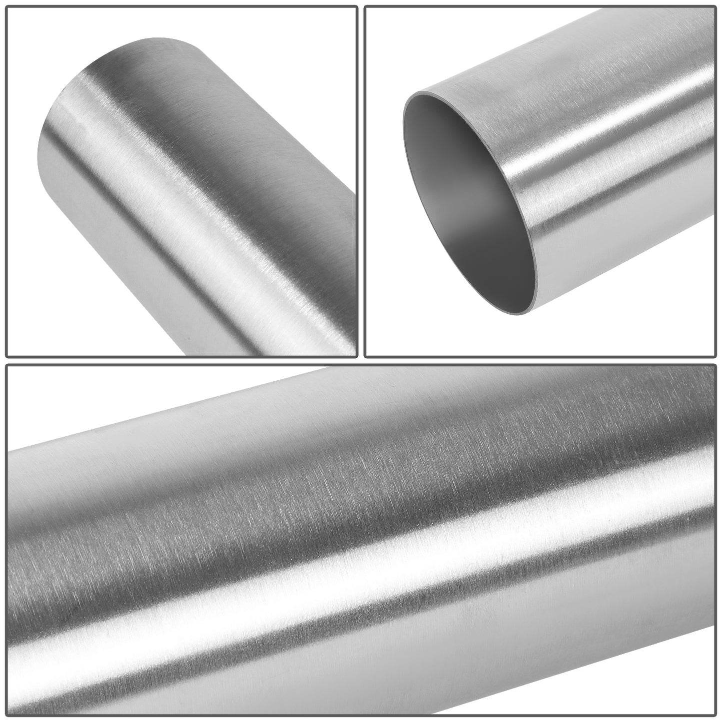 nan EXHAUST PIPE TUBING - STRAIGHT - 1PC - 2.5"-2.65" FLARED - OD CUSTOM 18" - 18 GAUGE - POLISHED - STAINLESS STEEL