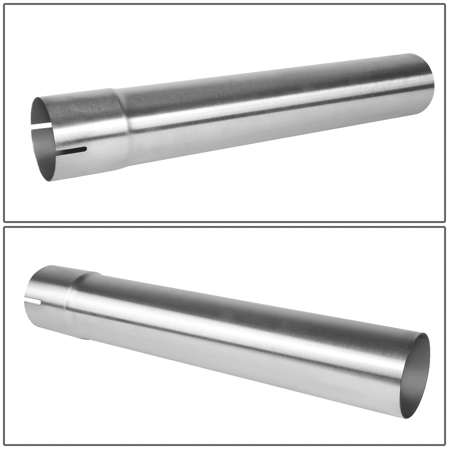 nan EXHAUST PIPE TUBING - STRAIGHT - 1PC - 2.5"-2.65" FLARED - OD CUSTOM 18" - 18 GAUGE - POLISHED - STAINLESS STEEL