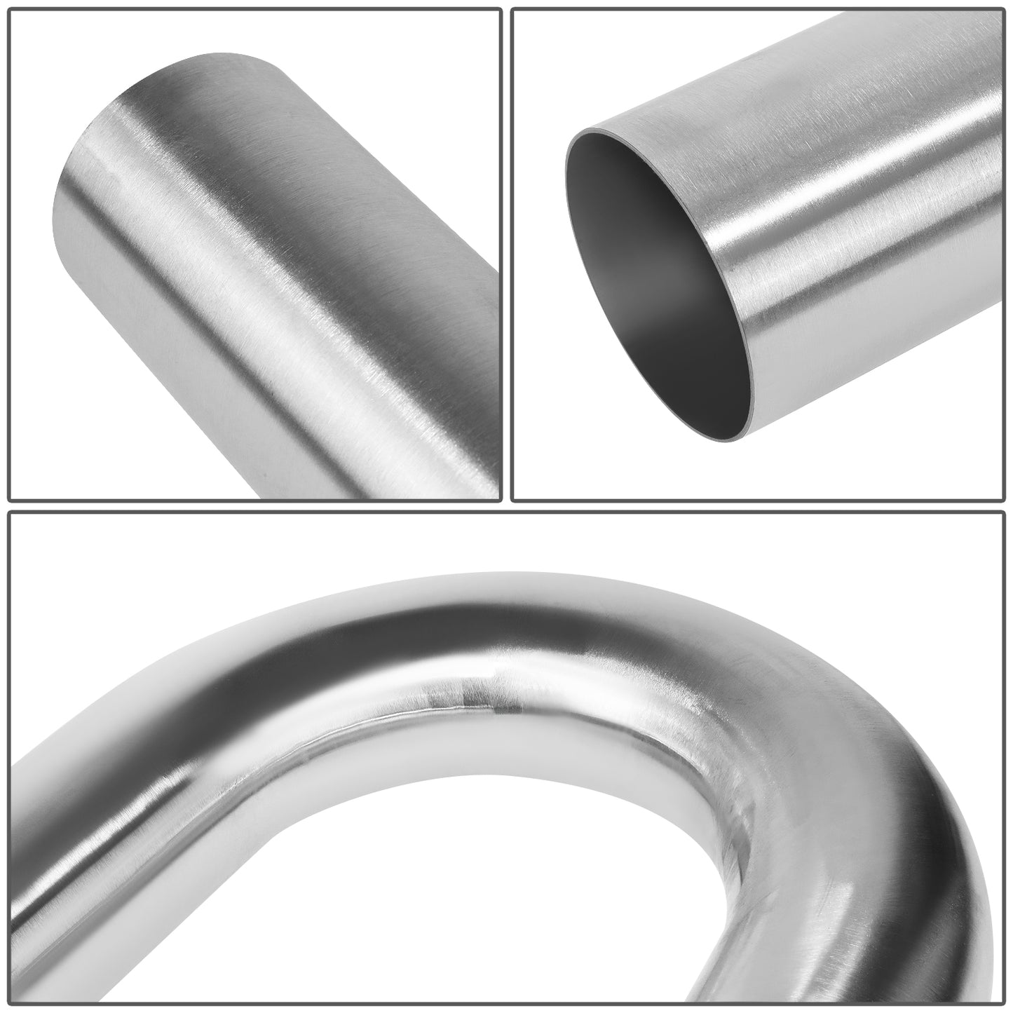 nan EXHAUST PIPE TUBING - U-BEND - 1PC - 3.0"-3.15" FLARED - OD CUSTOM 180 DEGREE - 18 GAUGE - POLISHED - STAINLESS STEEL
