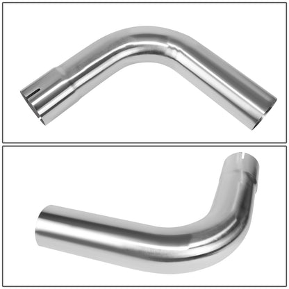 nan EXHAUST PIPE TUBING - L-BEND - 1PC - 3.0"-3.15" FLARED - OD CUSTOM 45 DEGREE - 18 GAUGE - POLISHED - STAINLESS STEEL