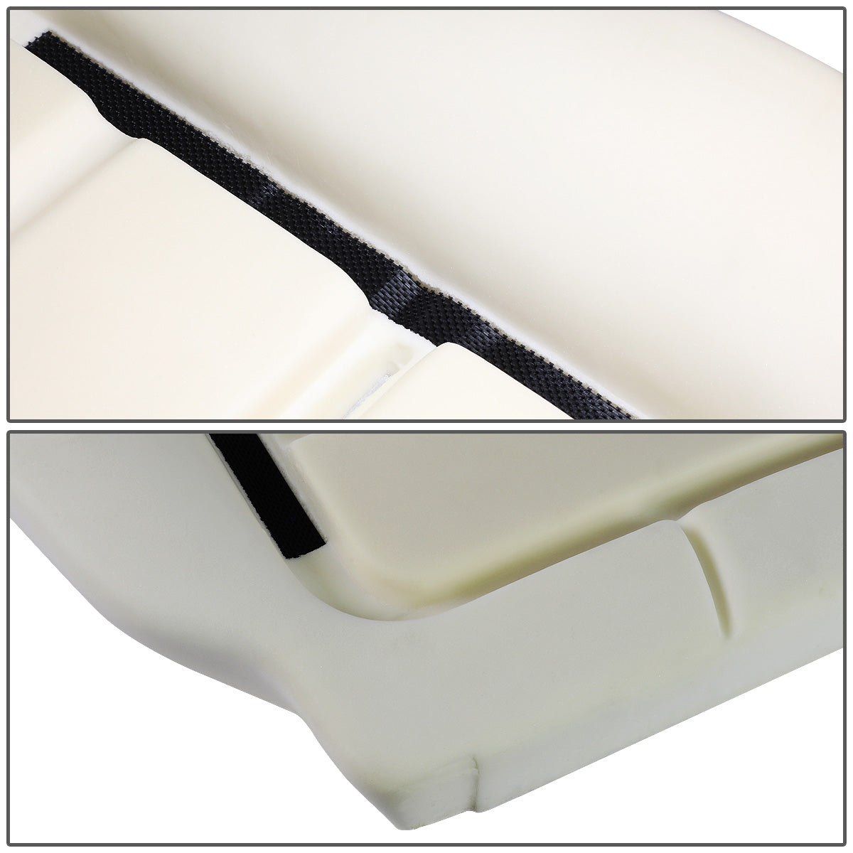 nan SEAT CUSHION PAD - 01-07 FORD F-250, F-350, F-450, F-550 SUPER DUTY - ONLY FITS VEHICLES WITH HEATED FRONT SEATS / CAPTAINS CHAIRS ONLY - REPLACES SEAT CUSHIONS WITH VELCRO TAPE SEAT COVERS - DOES NOT FIT SEATS WITH HOG RINGS ON SEAT COVER - WHITE