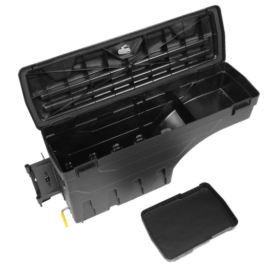 nan TRUCK BED WHEEL WELL BOX - 02-18 DODGE RAM 1500 / 03-18 DODGE RAM 2500, 3500 - FITS MODELS WITH FLEETSIDE TRUCK BEDS / DRILLING IS REQUIRED TO MOUNT BRACKET TO VEHICLE - DRIVER SIDE - BLACK