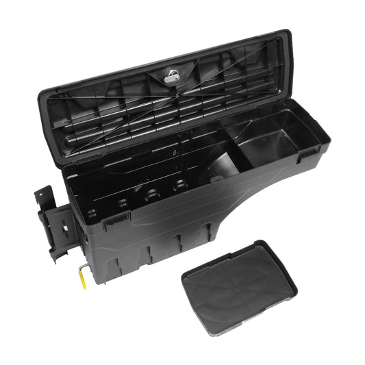 nan TRUCK BED WHEEL WELL BOX - 15-20 FORD F-150 - WILL NOT FIT RAPTOR MODELS - FITS MODELS WITH FLEETSIDE TRUCK BEDS - DRILLING IS REQUIRED TO MOUNT BRACKET TO VEHICLE - DRIVER SIDE - BLACK
