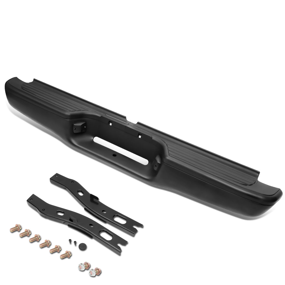 nan REAR BUMPER - 95-04 TOYOTA TACOMA - W/ LICENSE PLATE LIGHTS - W/O PARKING SENSOR HOLES - BLACK