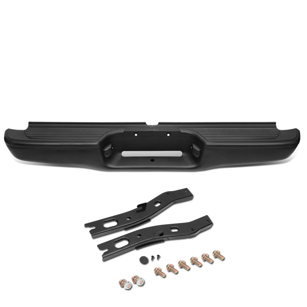 nan REAR BUMPER - 95-04 TOYOTA TACOMA - W/ LICENSE PLATE LIGHTS - W/O PARKING SENSOR HOLES - BLACK