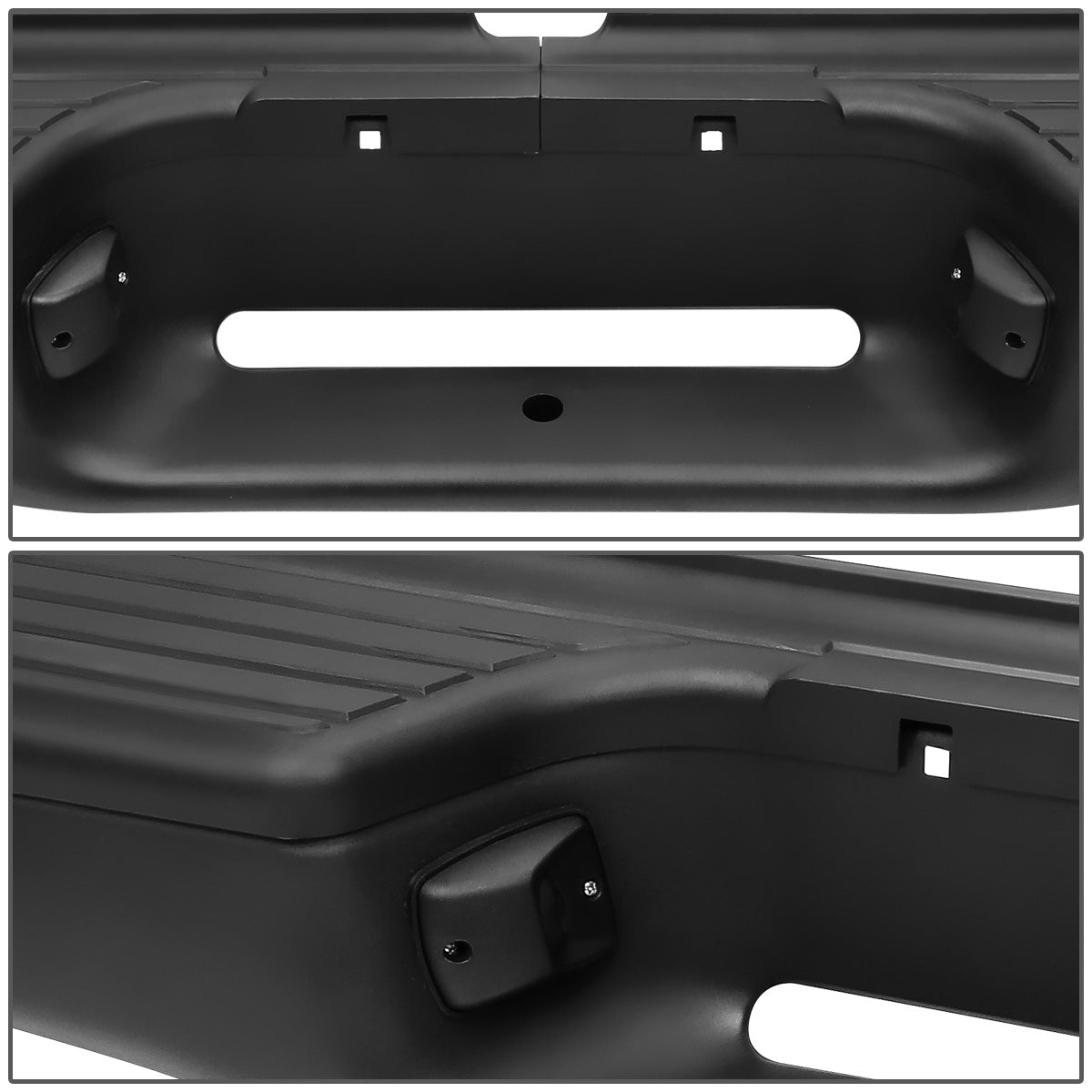 nan REAR BUMPER - 95-04 TOYOTA TACOMA - W/ LICENSE PLATE LIGHTS - W/O PARKING SENSOR HOLES - BLACK