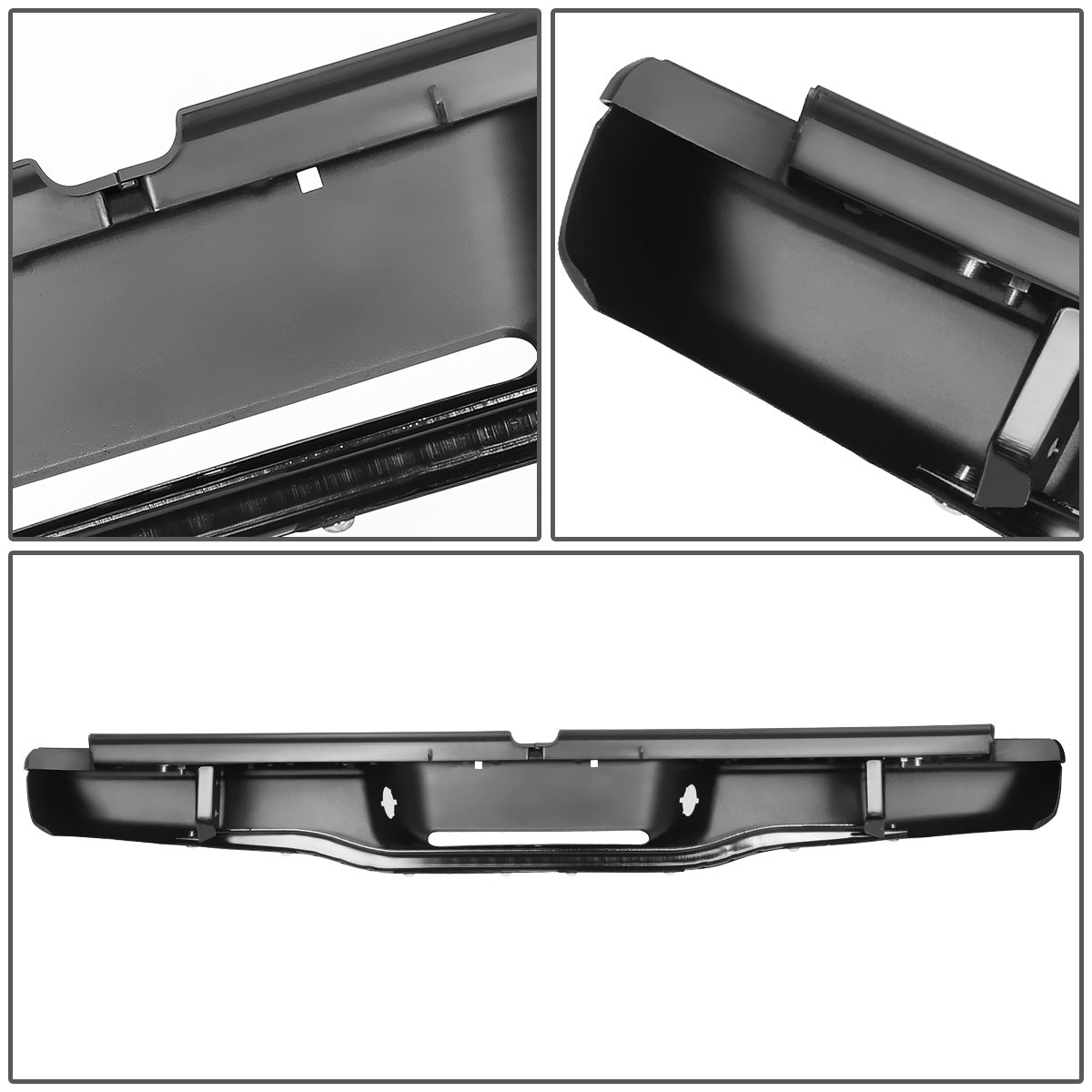 nan REAR BUMPER - 95-04 TOYOTA TACOMA - W/ LICENSE PLATE LIGHTS - W/O PARKING SENSOR HOLES - BLACK