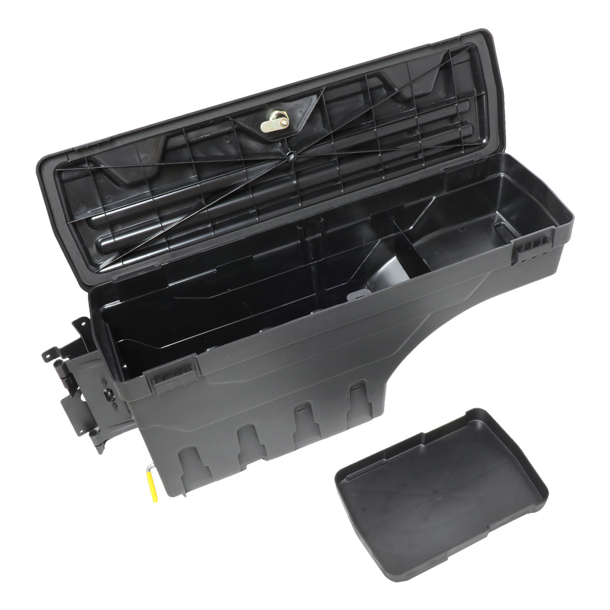nan TRUCK BED WHEEL WELL LOCK BOX - 07-18 CHEVY SILVERADO 1500, GMC SIERRA 1500 / 07-19 CHEVY SILVERADO 2500HD, 3500HD, GMC SIERRA 2500HD, 3500HD / 2019 CHEVY SILVERADO 1500 LIMITED, GMC SIERRA 1500 LIMITED - DRIVER SIDE - BLACK