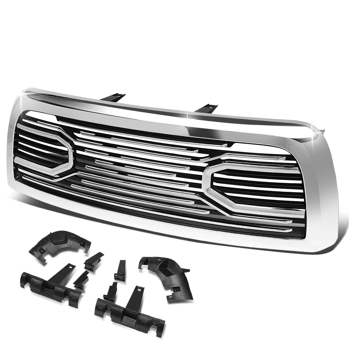 nan GRILLE - 10-18 DODGE RAM 2500, 3500 - BADGELESS BIG HORN STYLE - CHROME