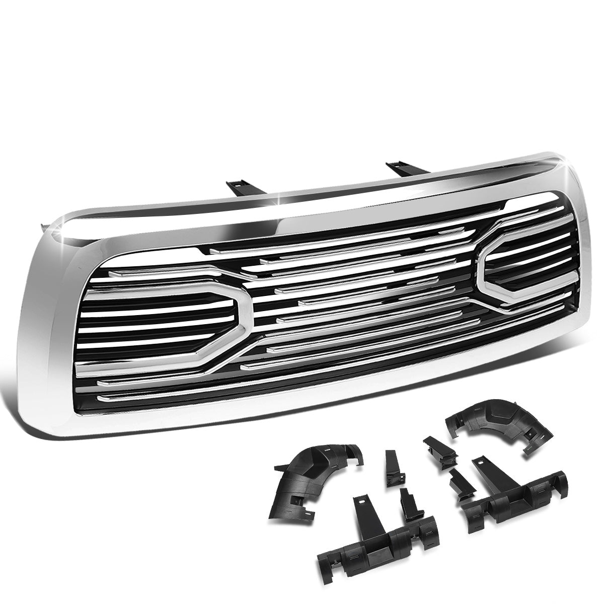 nan GRILLE - 10-18 DODGE RAM 2500, 3500 - BADGELESS BIG HORN STYLE - CHROME
