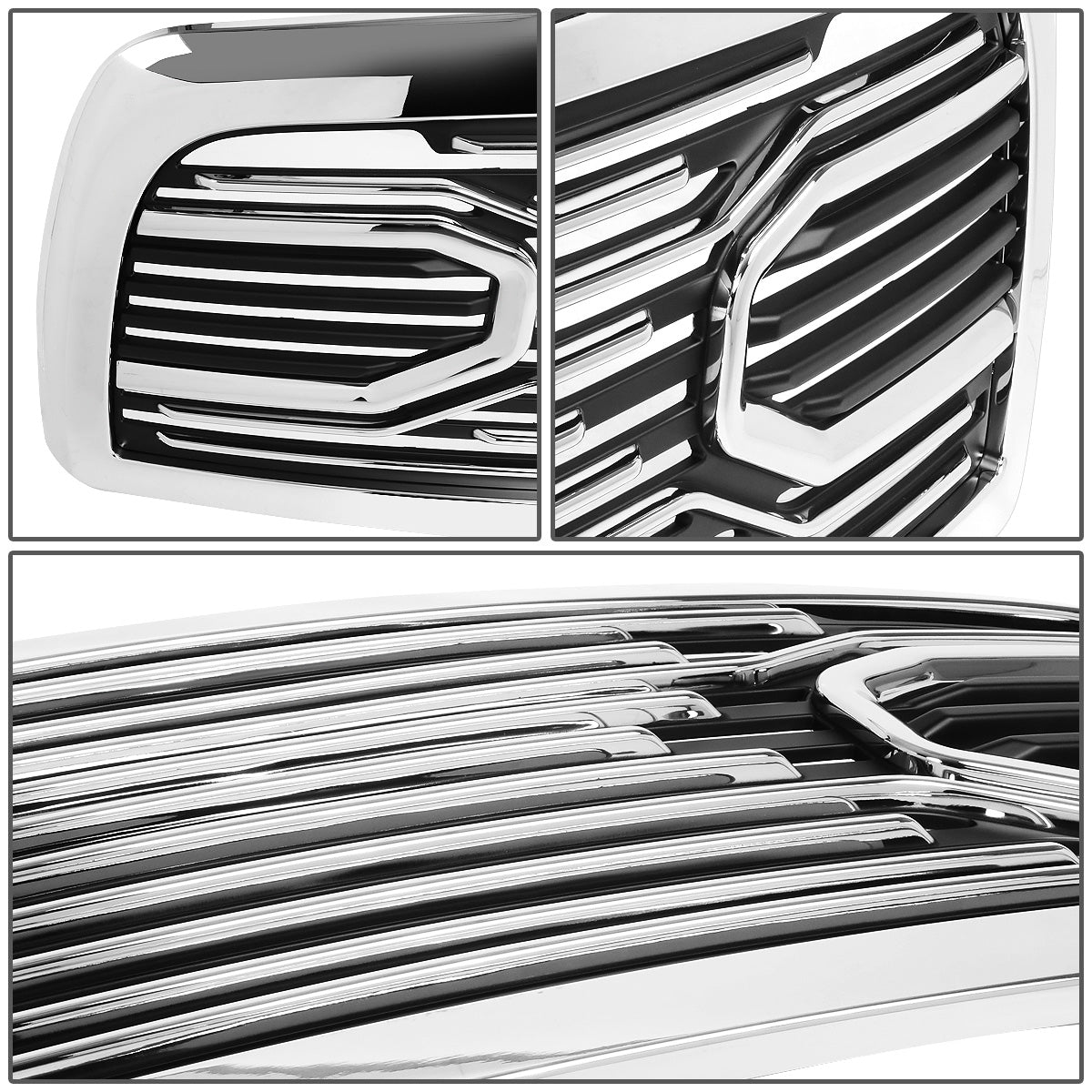 nan GRILLE - 10-18 DODGE RAM 2500, 3500 - BADGELESS BIG HORN STYLE - CHROME