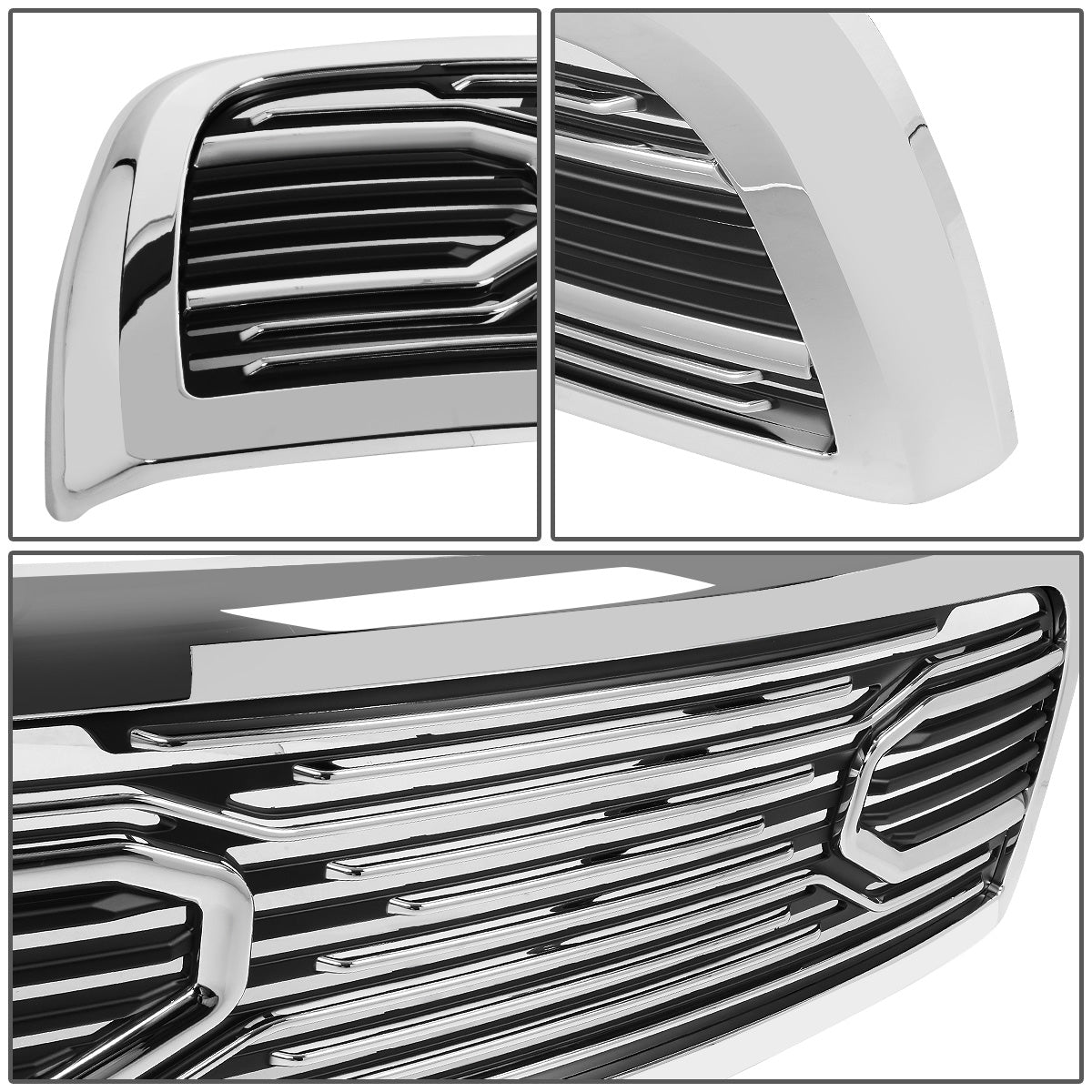 nan GRILLE - 10-18 DODGE RAM 2500, 3500 - BADGELESS BIG HORN STYLE - CHROME