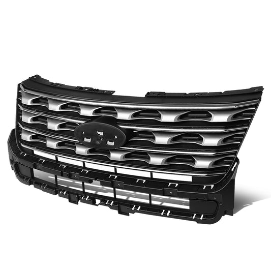 nan GRILLE - 16-17 FORD EXPLORER - OE FACTORY STYLE - GLOSSY - BLACK / CHROME