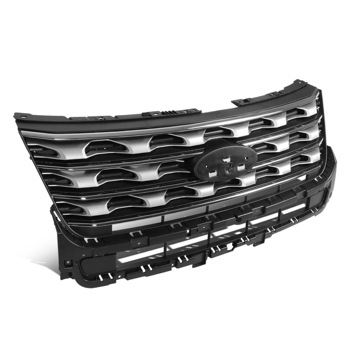 nan GRILLE - 16-17 FORD EXPLORER - OE FACTORY STYLE - GLOSSY - BLACK / CHROME