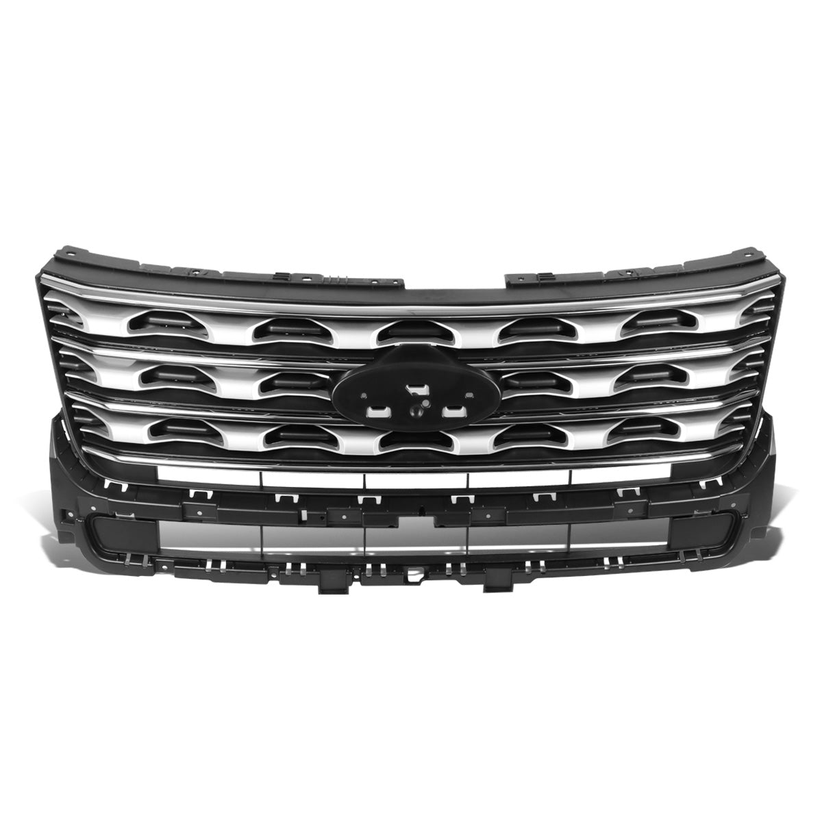 nan GRILLE - 16-17 FORD EXPLORER - OE FACTORY STYLE - GLOSSY - BLACK / CHROME