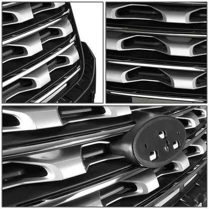 nan GRILLE - 16-17 FORD EXPLORER - OE FACTORY STYLE - GLOSSY - BLACK / CHROME