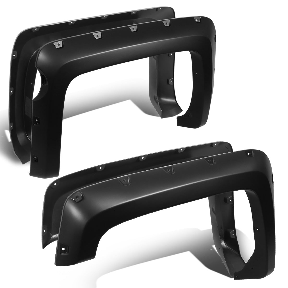 nan WHEEL FLARES - 14-19 CHEVY SILVERADO 1500 - POCKET-RIVETED STYLE - FITS FLEETSIDE MODELS WITH 5.8" BED - TEXTURED - MATTE BLACK