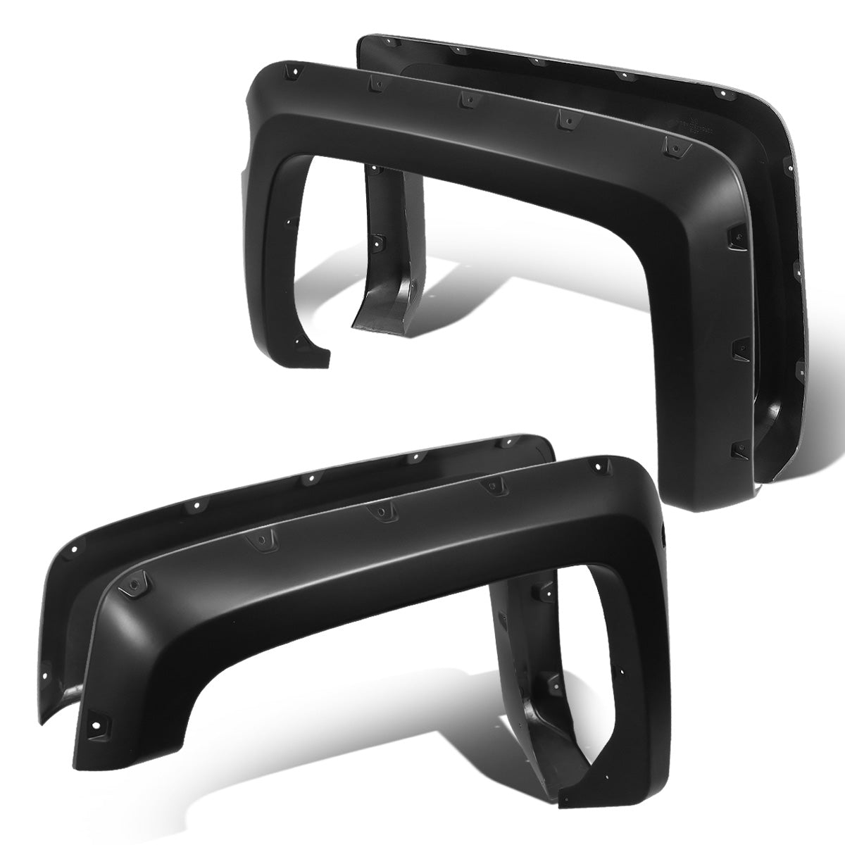nan WHEEL FLARES - 14-19 CHEVY SILVERADO 1500 - POCKET-RIVETED STYLE - FITS FLEETSIDE MODELS WITH 5.8" BED - TEXTURED - MATTE BLACK