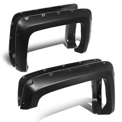 nan WHEEL FLARES - 14-18 CHEVY SILVERADO 2500HD, 3500HD - POCKET-RIVETED STYLE - FITS FLEETSIDE MODELS WITH 6.5' / 8' BED - MATTE BLACK