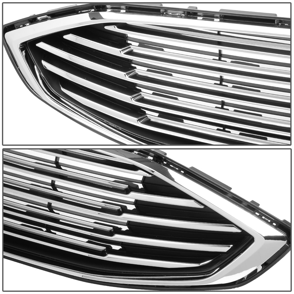 nan GRILLE - 17-18 FORD FUSION - OE STYLE - BLACK W/ CHROME TRIM