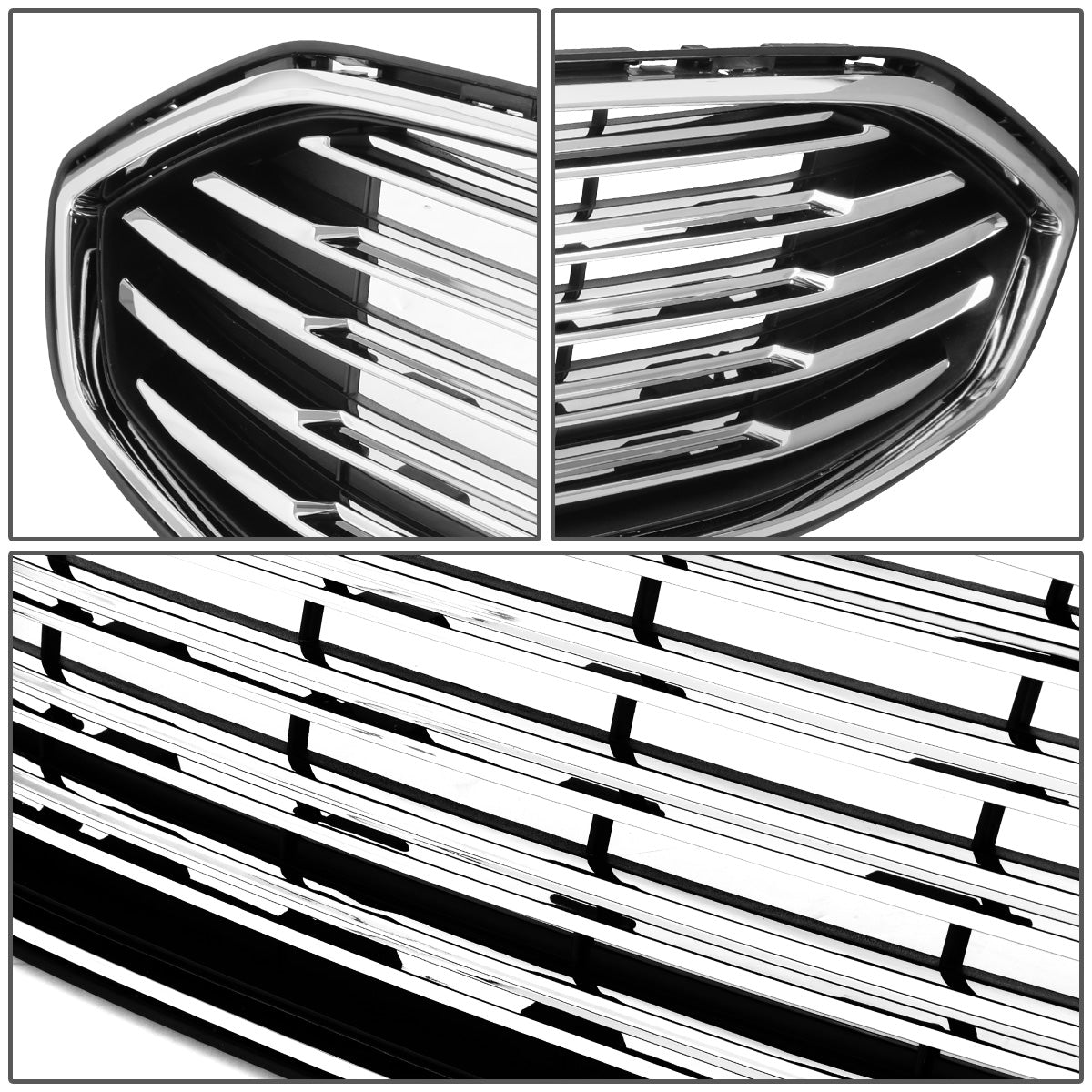 nan GRILLE - 17-18 FORD FUSION - OE STYLE - BLACK W/ CHROME TRIM