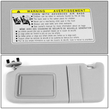 nan SUN VISOR - 07-11 TOYOTA CAMRY - DRIVER SIDE - GRAY