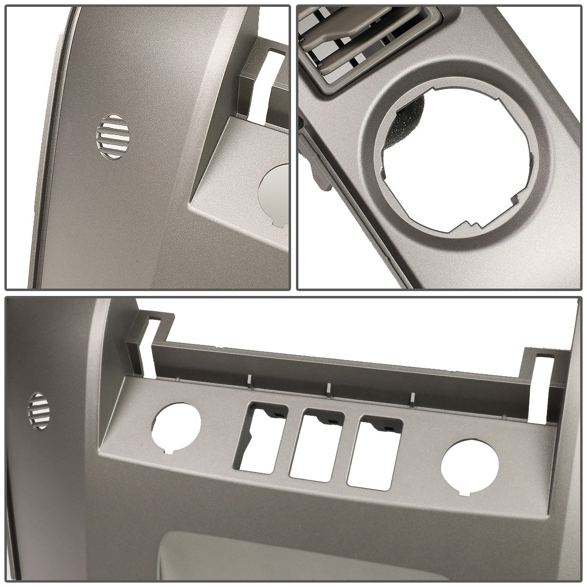 nan CENTER DASH BEZEL - 04-06 NISSAN TITAN / 05-06 NISSAN ARMADA / 2004 NISSAN PATHFINDER ARMADA - FITS MODELS WITHOUT NAVI - FITS MODELS WITH CENTER SPEAKER - GRAY