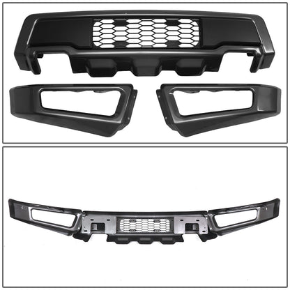 nan FRONT BUMPER - 15-18 FORD F-150 - RAPTOR STYLE - 3-PIECE DESIGN - HONEYCOMB MESH - BLACK