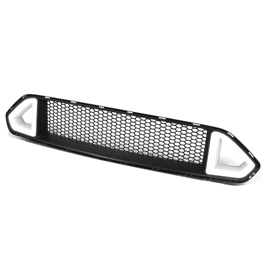 nan FRONT UPPER GRILLE - 18-20 FORD MUSTANG BASE, ECOBOOST, GT - HONEYCOMB MESH - TRIANGLE LED DRL BAR - BLACK