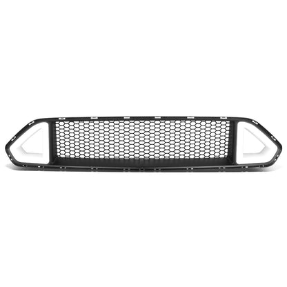 nan FRONT UPPER GRILLE - 18-20 FORD MUSTANG BASE, ECOBOOST, GT - HONEYCOMB MESH - TRIANGLE LED DRL BAR - BLACK