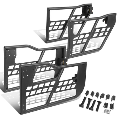 nan TUBULAR SAFARI DOORS SET - 07-17 JEEP WRANGLER UNLIMITED 4-DR / 2018 JEEP WRANGLER JK UNLIMITED 4-DR - TEXTURED - BLACK