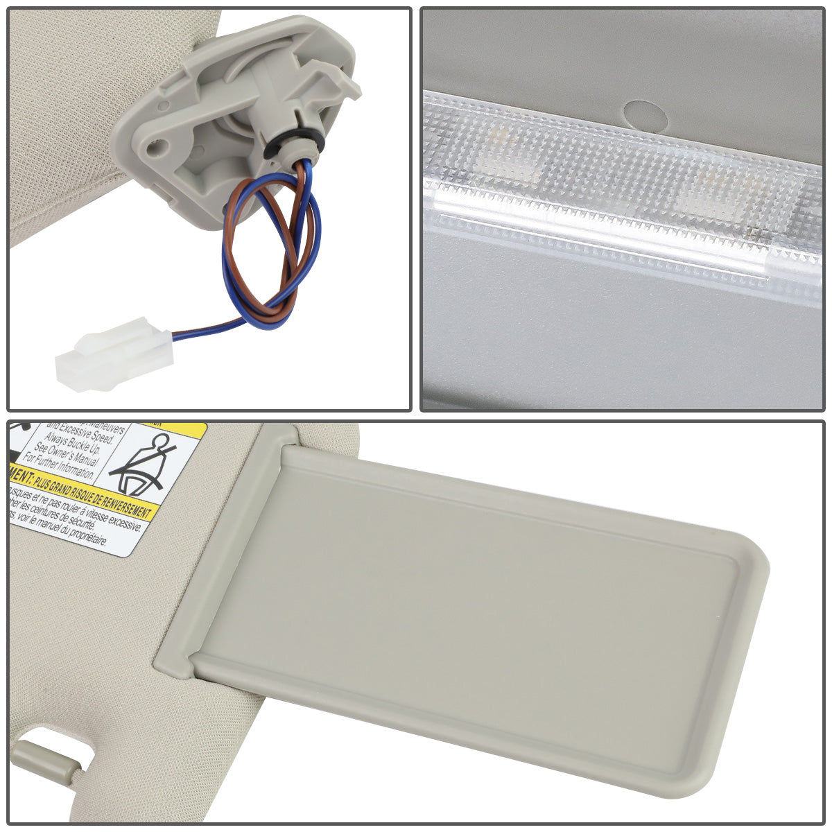 nan SUN VISOR - 13-19 NISSAN PATHFINDER / 2013 INFINITI JX35 / 14-19 INFINITI QX60 - FITS ILLUMINATED MODELS - W/ VANITY LIGHT - DRIVER SIDE - GRAY