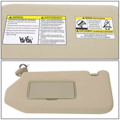 nan SUN VISOR - 13-19 NISSAN PATHFINDER / 2013 INFINITI JX35 / 14-19 INFINITI QX60 - FITS ILLUMINATED MODELS - W/ VANITY LIGHT - DRIVER SIDE - BEIGE