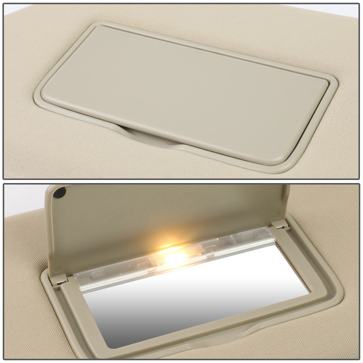 nan SUN VISOR - 13-19 NISSAN PATHFINDER / 2013 INFINITI JX35 / 14-19 INFINITI QX60 - FITS ILLUMINATED MODELS - W/ VANITY LIGHT - DRIVER SIDE - BEIGE