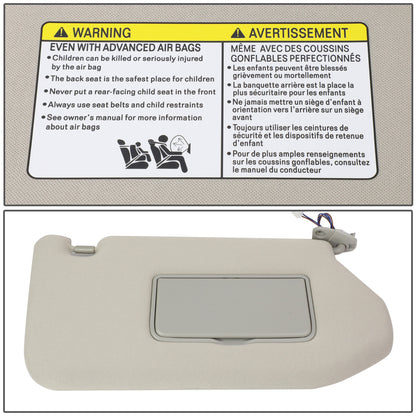 nan SUN VISOR - 13-19 NISSAN PATHFINDER / 2013 INFINITI JX35 / 14-19 INFINITI QX60 - FITS ILLUMINATED MODELS - W/ VANITY LIGHT - PASSENGER SIDE - GRAY
