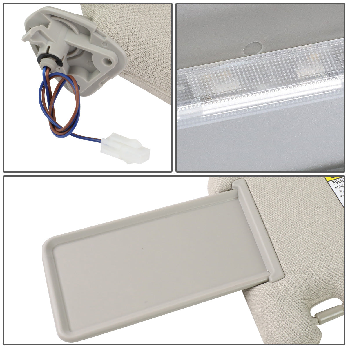 nan SUN VISOR - 13-19 NISSAN PATHFINDER / 2013 INFINITI JX35 / 14-19 INFINITI QX60 - FITS ILLUMINATED MODELS - W/ VANITY LIGHT - PASSENGER SIDE - GRAY