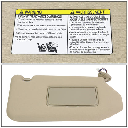 nan SUN VISOR - 13-19 NISSAN PATHFINDER / 2013 INFINITI JX35 / 14-19 INFINITI QX60 - FITS ILLUMINATED MODELS - W/ VANITY LIGHT - PASSENGER SIDE - BEIGE
