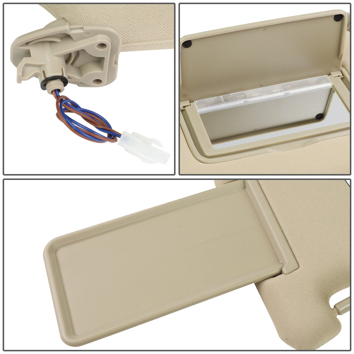 nan SUN VISOR - 13-19 NISSAN PATHFINDER / 2013 INFINITI JX35 / 14-19 INFINITI QX60 - FITS ILLUMINATED MODELS - W/ VANITY LIGHT - PASSENGER SIDE - BEIGE