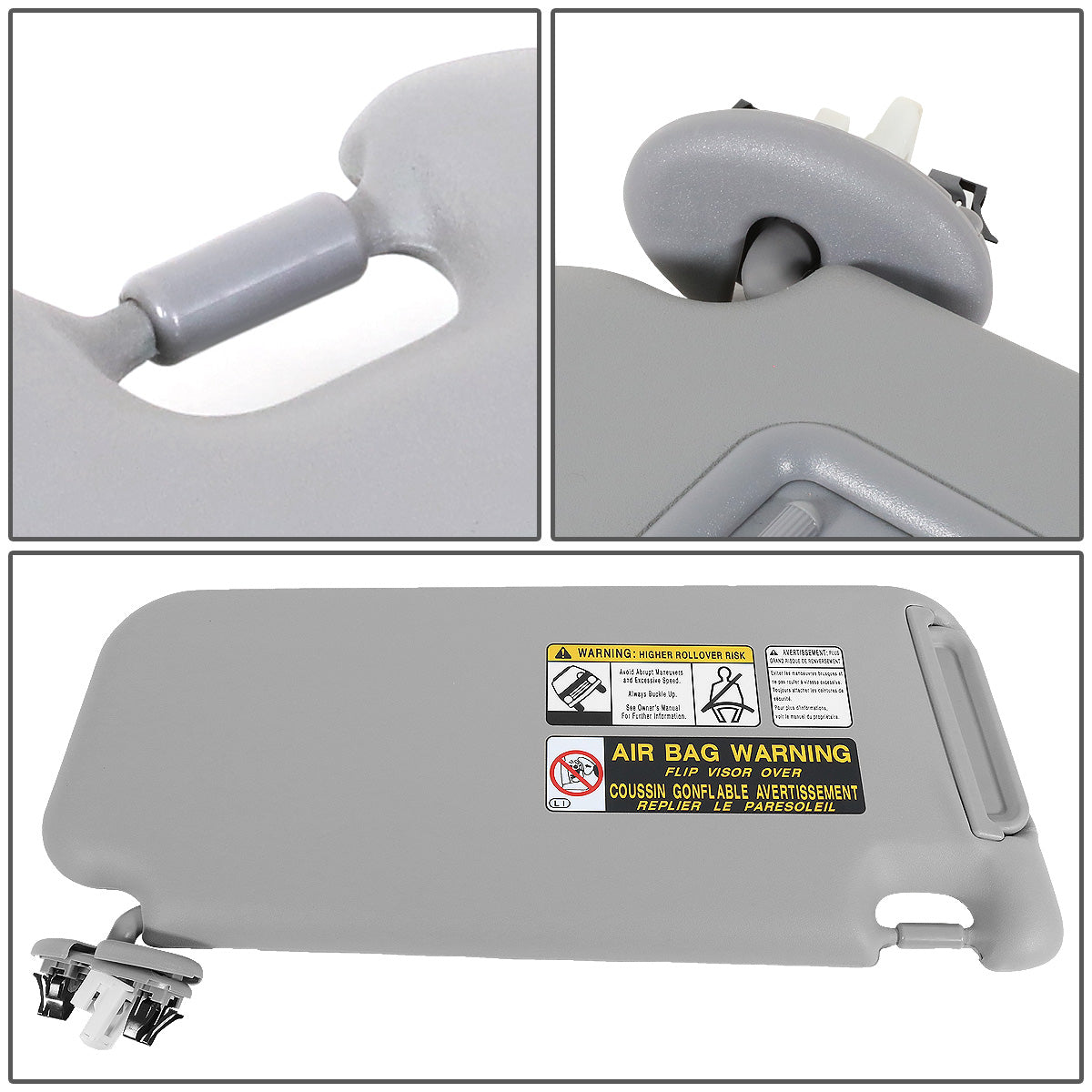 nan SUN VISOR - 06-12 TOYOTA RAV4 - FITS ILLUMINATED MODELS - PASSENGER SIDE - GRAY