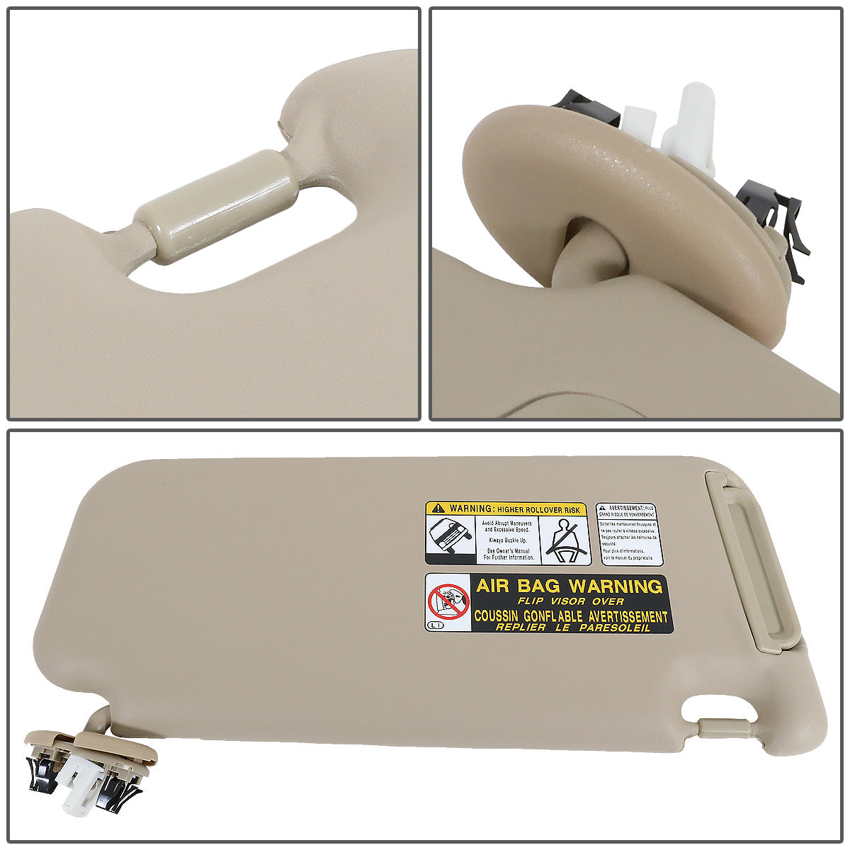 nan SUN VISOR - 06-12 TOYOTA RAV4 - FITS ILLUMINATED MODELS - PASSENGER SIDE - BEIGE