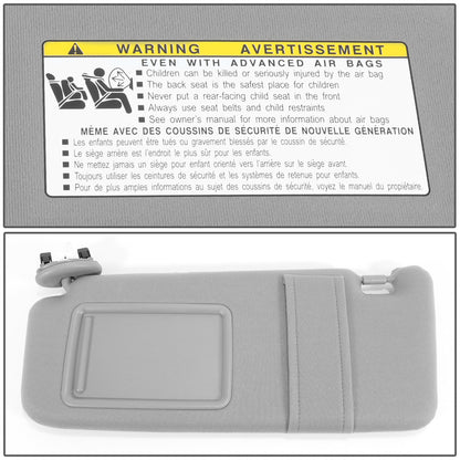 nan SUN VISOR - 07-11 TOYOTA CAMRY - FITS ILLUMINATED MODELS - DRIVER SIDE - GRAY